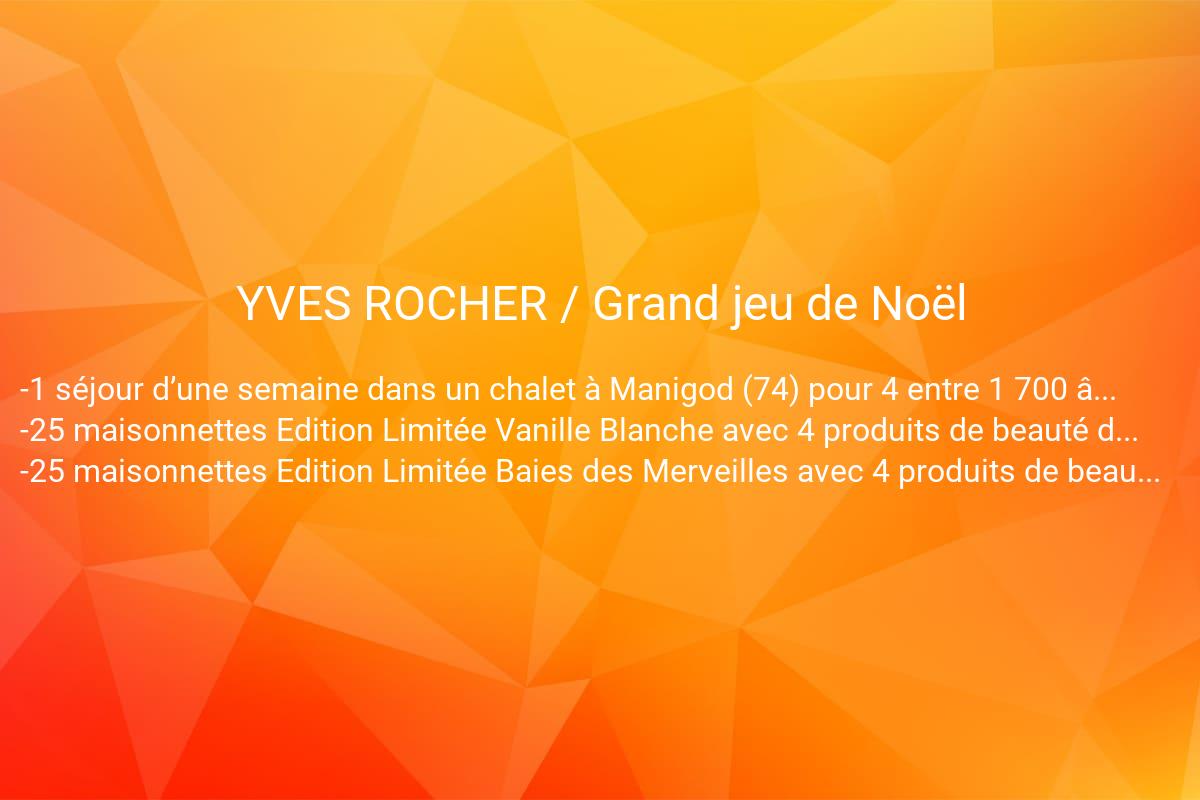 jeux concours YVES ROCHER