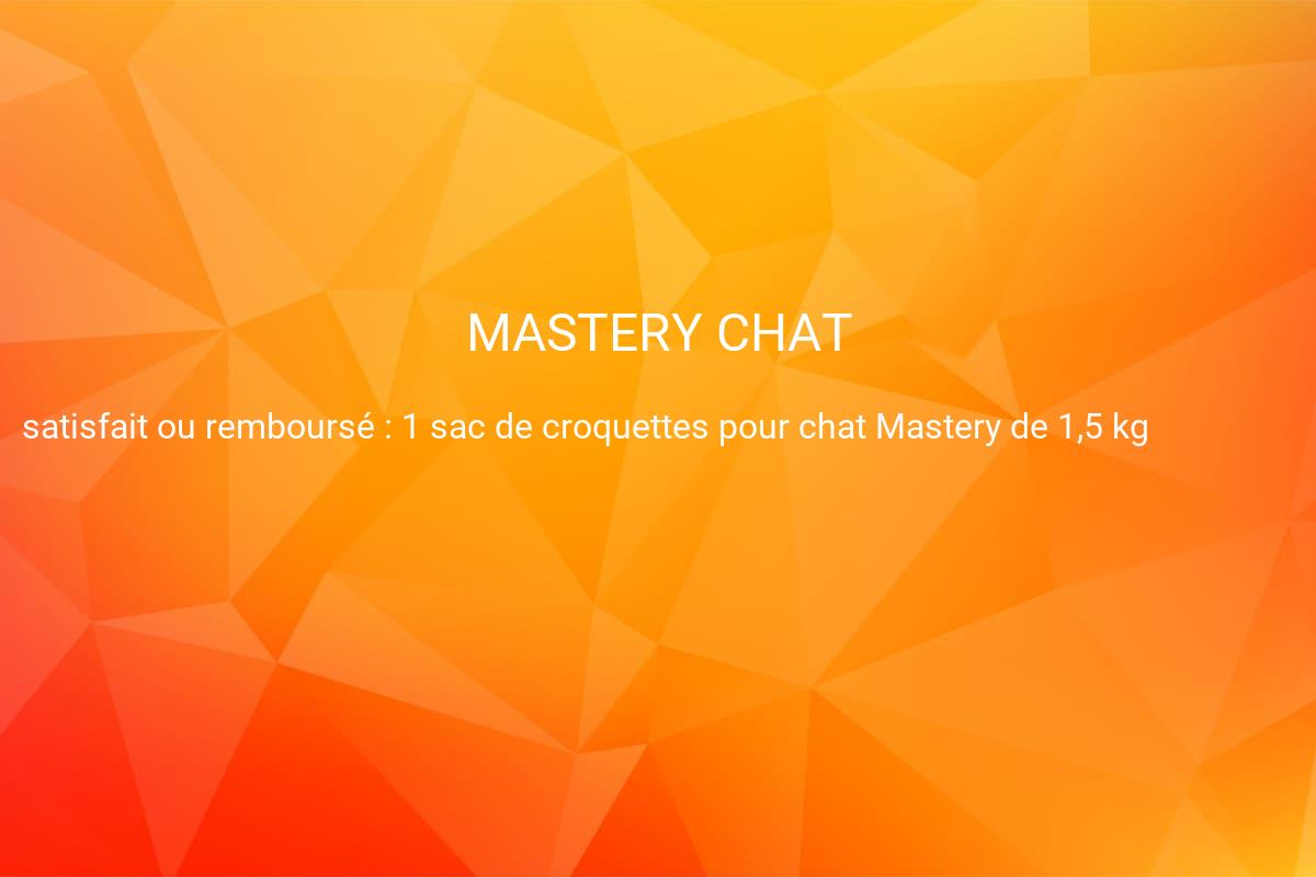 jeux concours MASTERY NUTRITION