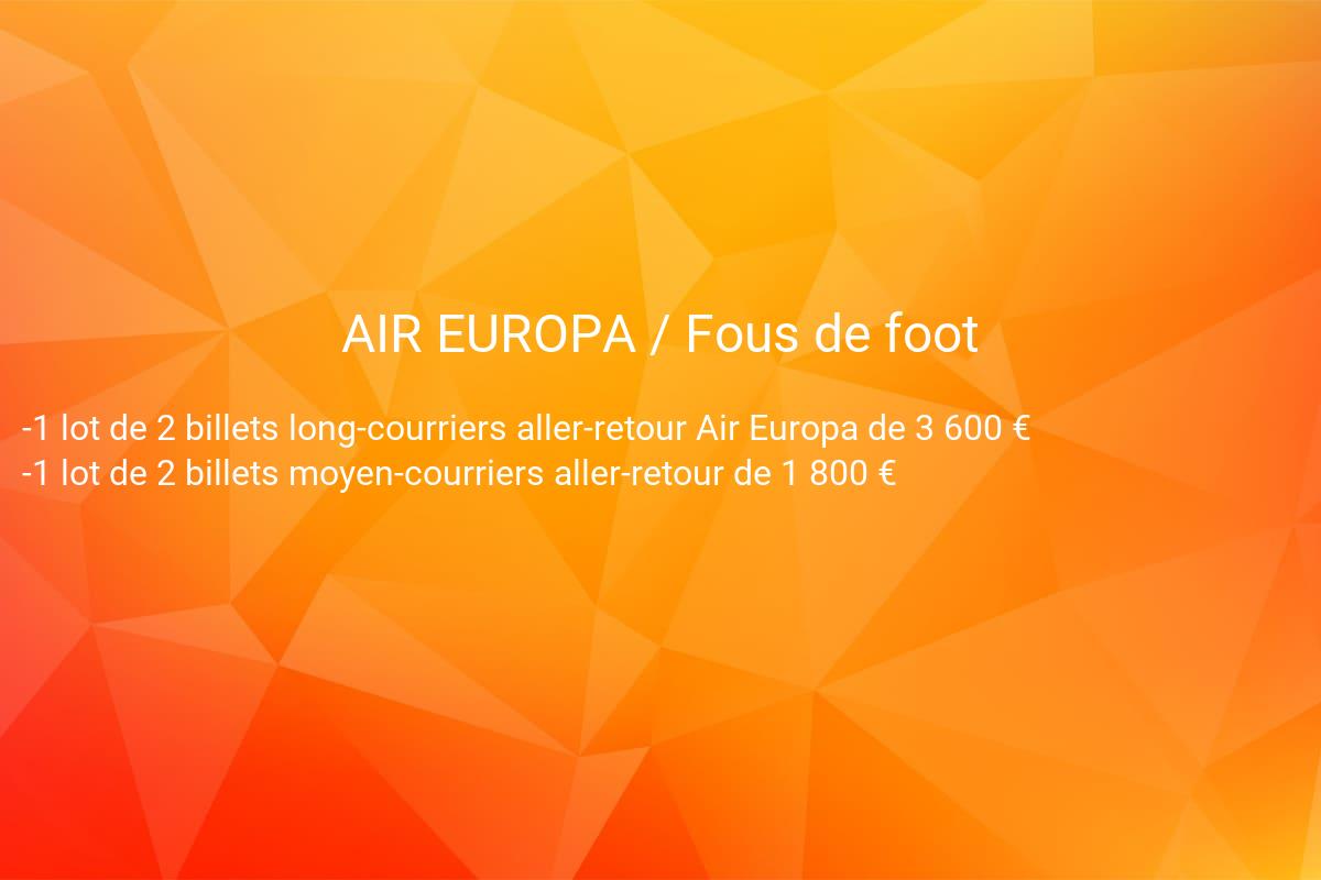 jeux concours AIR EUROPA