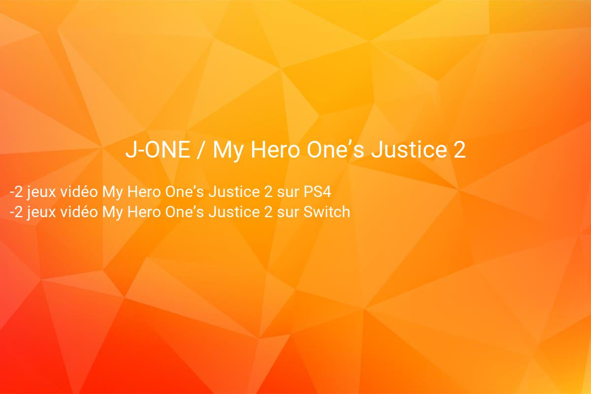 jeux concours J-ONE