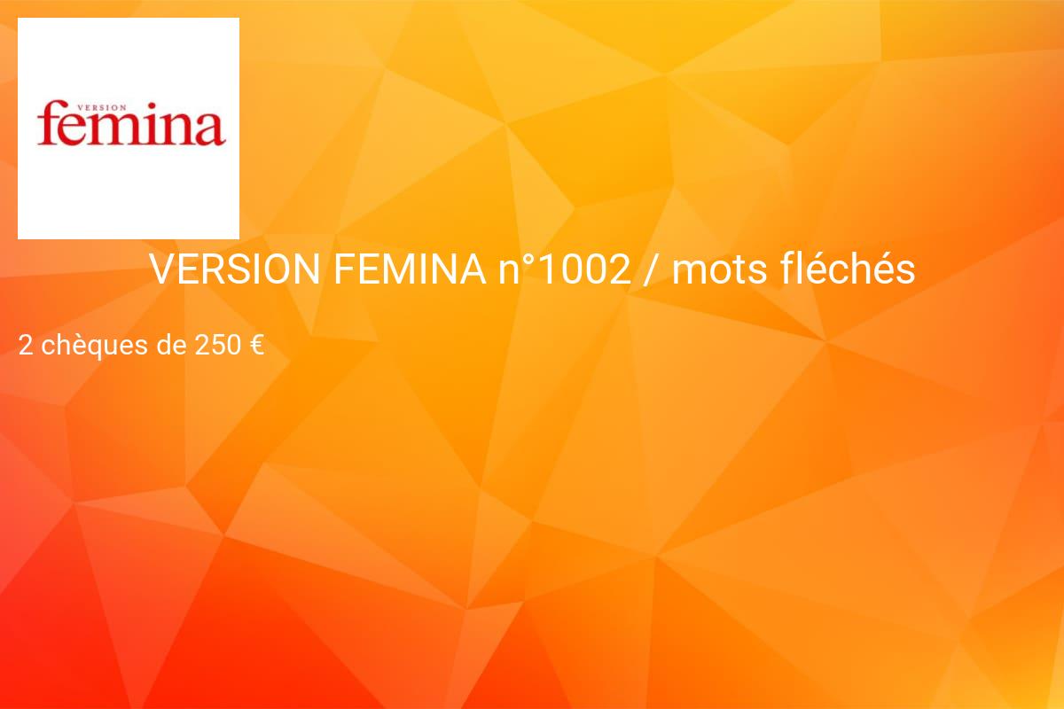 jeux concours VERSION FEMINA