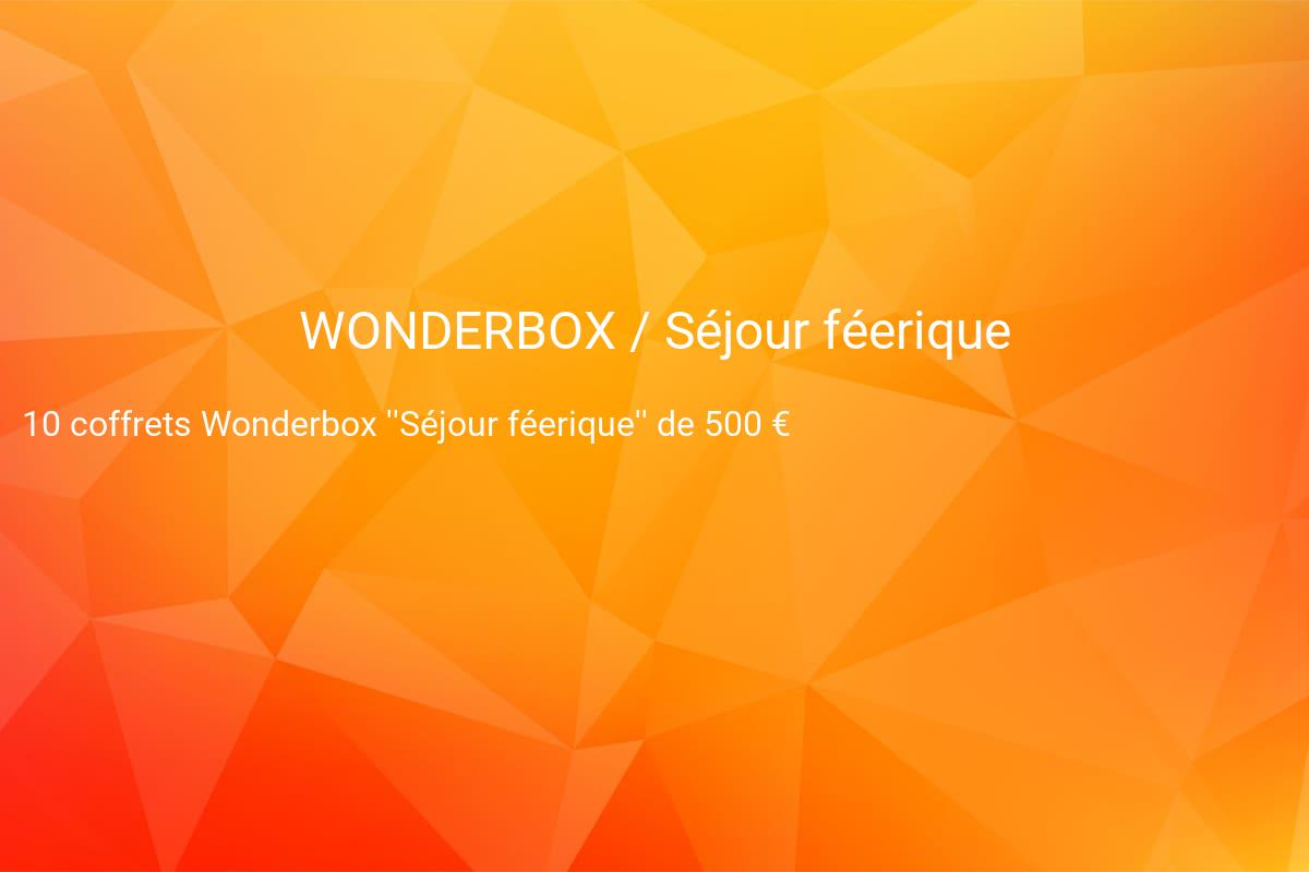 jeux concours WONDERBOX
