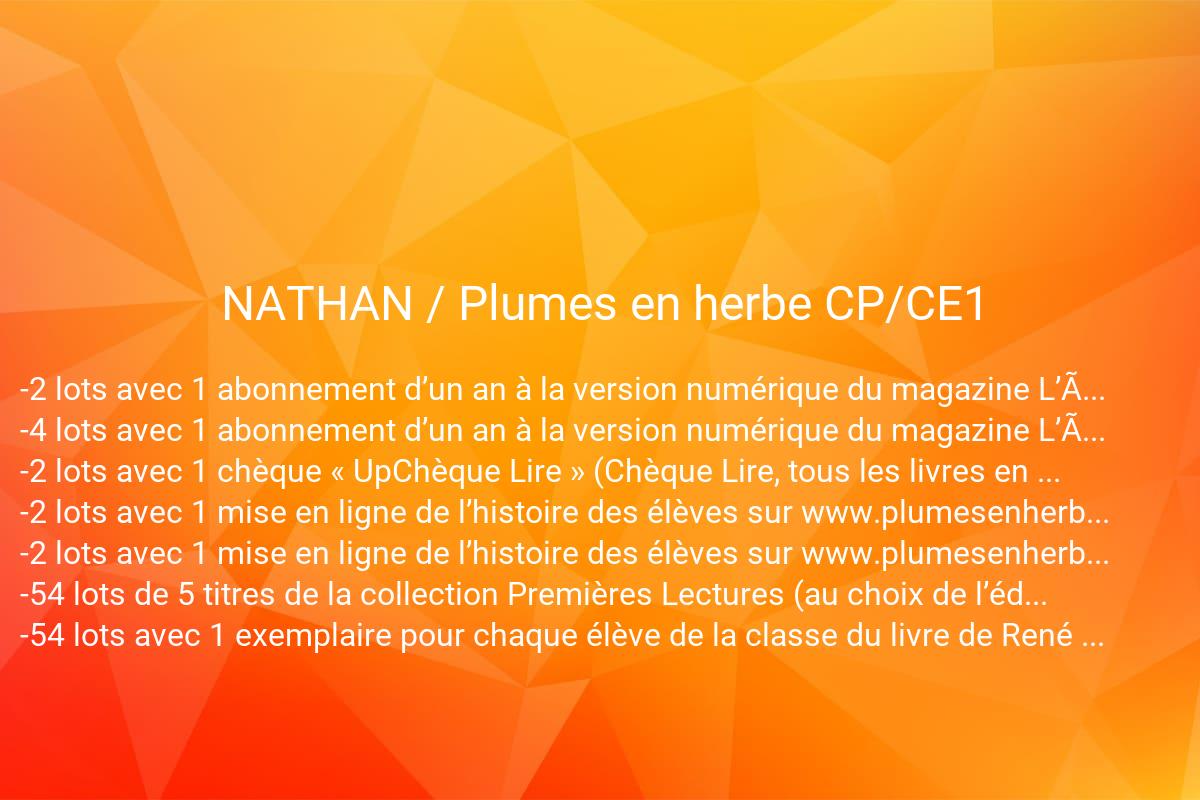 jeux concours NATHAN