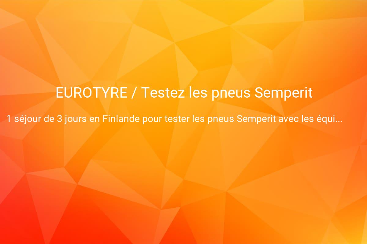 jeux concours EUROTYRE