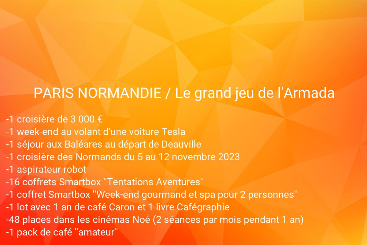 jeux concours PARIS NORMANDIE