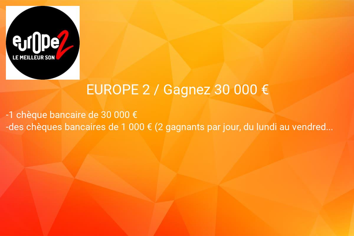 jeux concours EUROPE 2