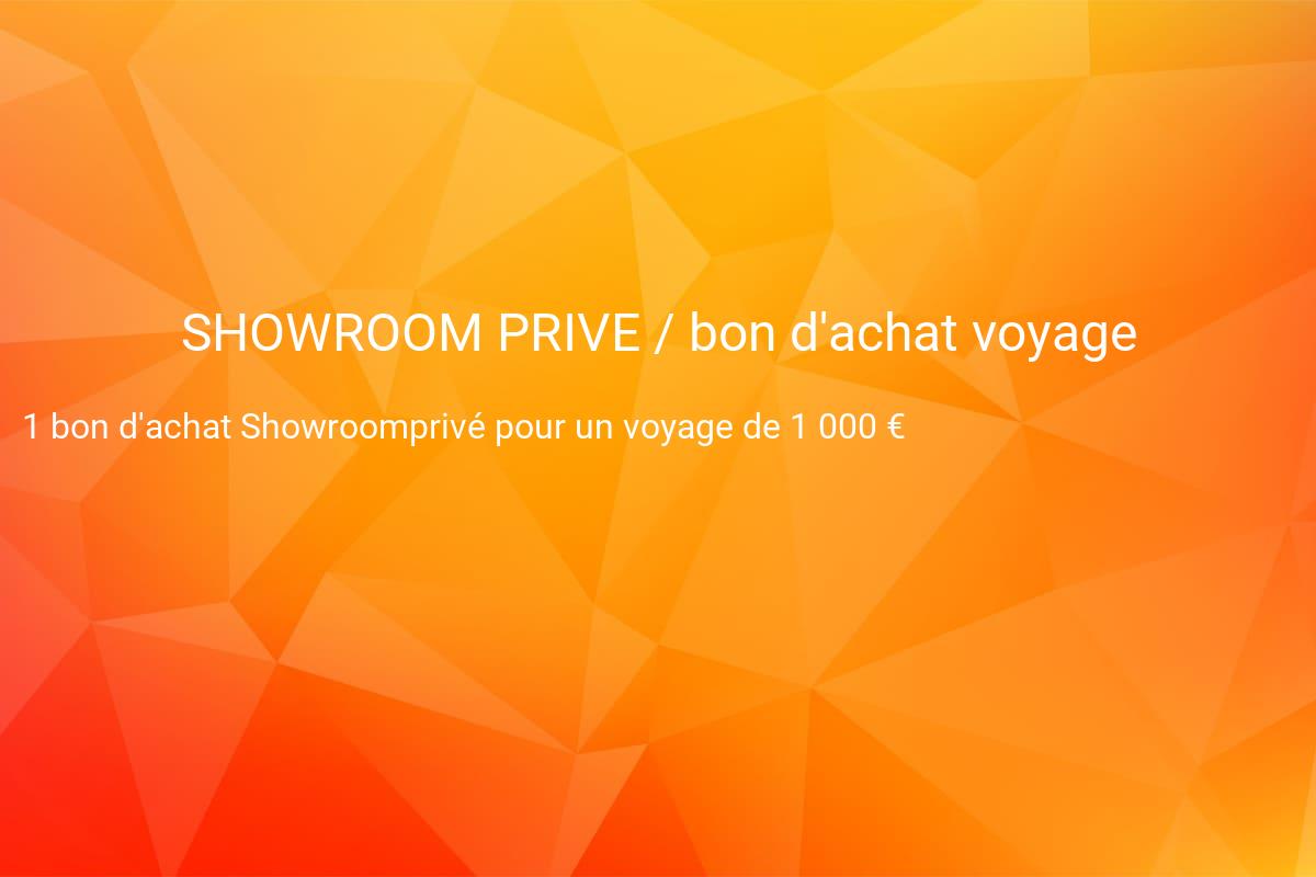 jeux concours SHOWROOM PRIVE