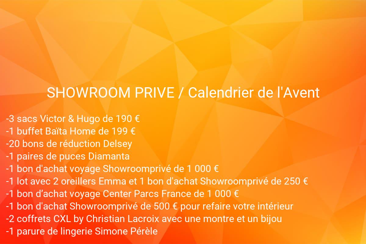 jeux concours SHOWROOM PRIVE