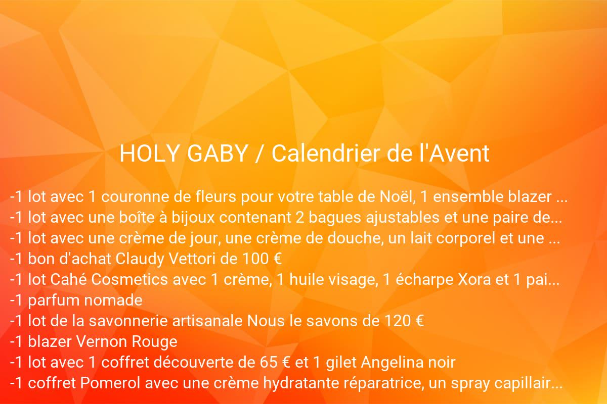 jeux concours HOLY GABY