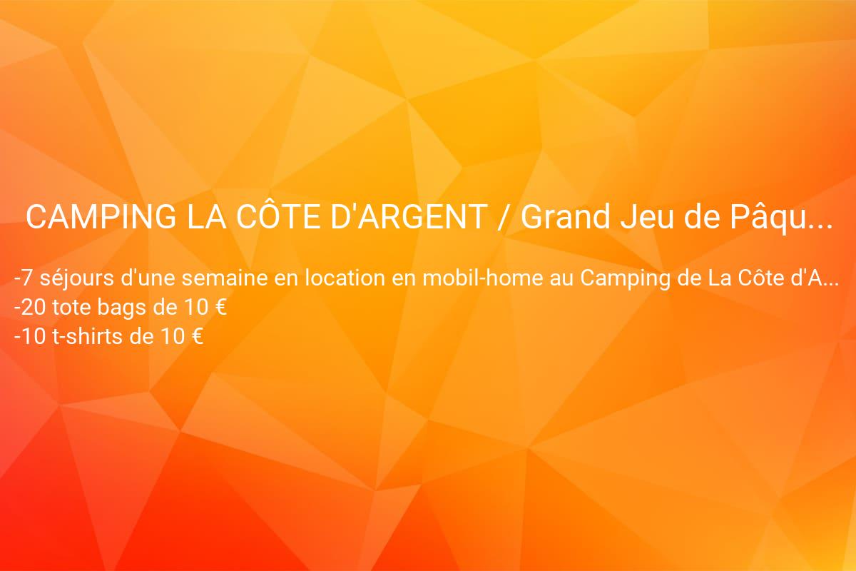 jeux concours CAMPING LA CÔTE D'ARGENT