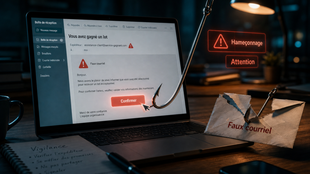 faux mail jeu concours